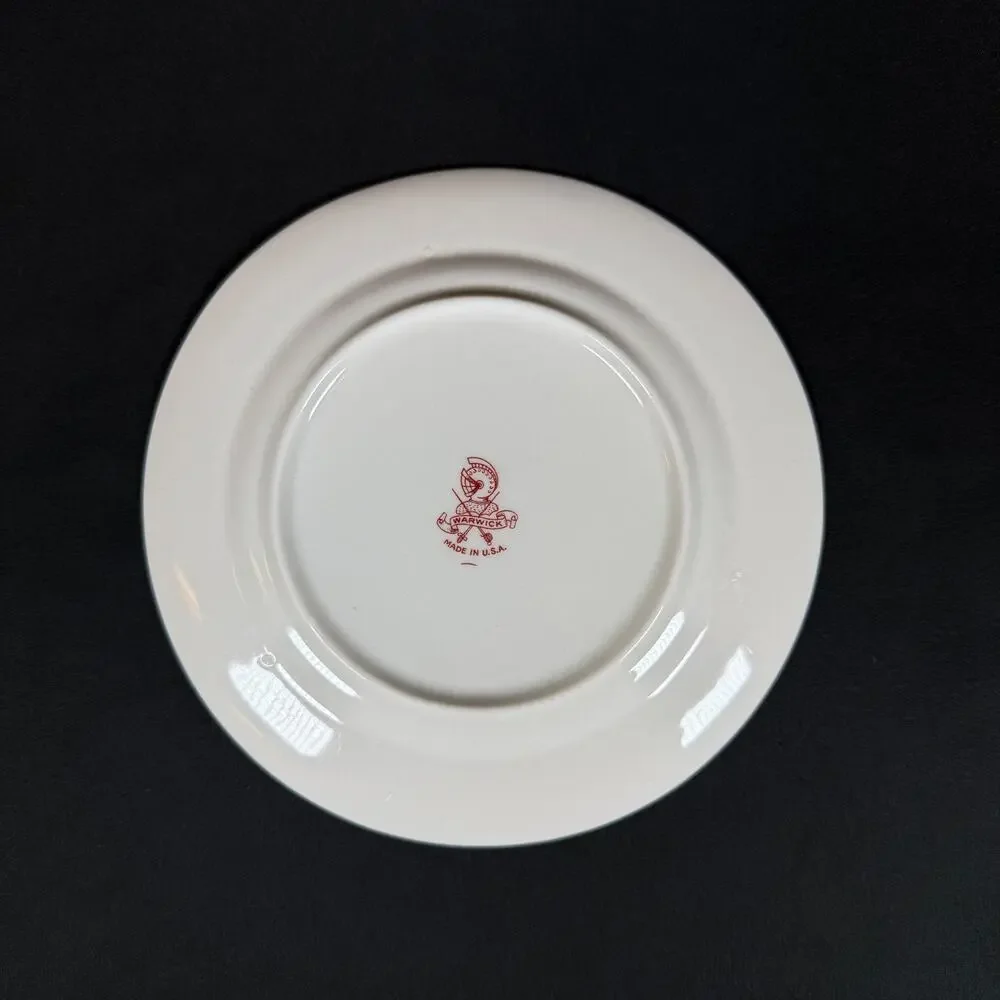 Lot of 6 white Warwick AB9428 Bread & Butter Plate 6-3/8